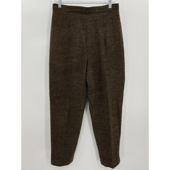 GIANNI SPORT Vintage High Rise Brown Green Wool Knit Trouser Pants Size 8 - Picture 1 of 6